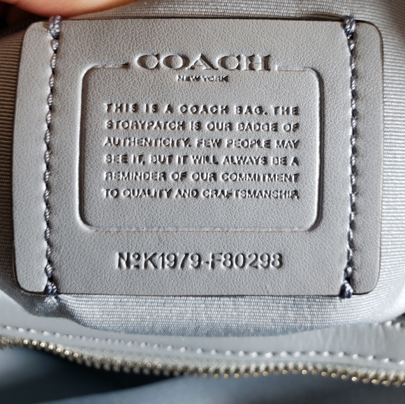 Coach Sig Hallie Khaki Pale Blue F80298 Bag NWT - Picture 2 of 8